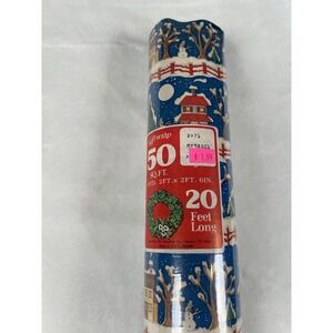 Vintage 80s Christmas Wrapping Paper 50 ft. Cute Snowman